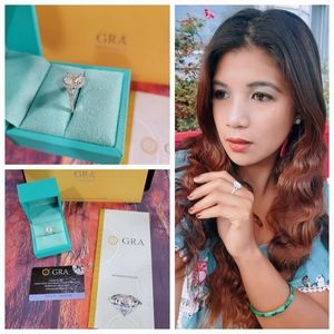 Moissanite silver ring halo oval from Read your heart